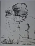 Ernesto Deira, Personajes, dibujo a la tinta