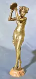 Giuseppe D'aste, Bailarina Con Pandereta, escultura de bronce dorado