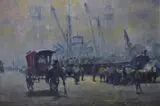 Oscar Antonio Vaz, El Panadero Del Puerto, óleo sobre hardboard