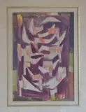 Abstracto by Santiago Cogorno, acuarela y lápiz, offered Jul 2024