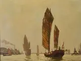 Maurice Ménardeau, Barcos Junto Al Puerto, óleo sobre tela reentelada