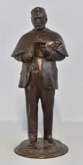 Théodore Rivière, Figure Of Louis Pasteur, escultura de bronce con pátina marrón
