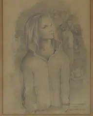 Mariette Lydis, Marche Aux Puces, dibujo al lápiz