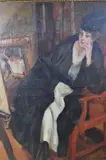 Alejandro Christophersen, Mujer Admirando Una Pintura, óleo sobre tela