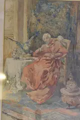 Vicente de Paredes, Obispo Tomando El Te, acuarela