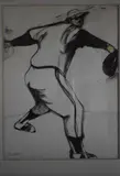 Felix Angel, Beisbolista, técnica mixta sobre papel