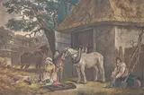 John Raphael Smith, Feeding The Pigs, grabado en colores realizado por John R