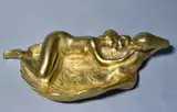 Antoine Bofill, Leda Y El Cisne, escultura de bronce patinado y dorado