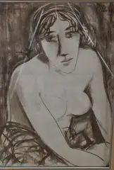 Leopoldo Presas, Mujer, dibujo a la carbonilla sobre papel