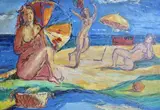 Bruno Venier, Dia De Playa, óleo sobre hardboard