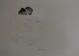 Josefina Robirosa, Pareja Abrazandose, dibujo a la tinta