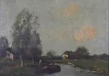 Jacques Witjens Stephans, Canal - Holanda, óleo sobre tela