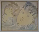 Juan Grela, Dos Niños, dibujo y acuarela