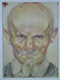 Augusto Schiavoni, Cabeza De Hombre, dibujo color
