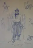 Eleodoro Marenco, Don Juan Charrusco, dibujo al lápiz y color