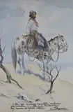 Gaucho A Caballo Sobre Una Loma by Eleodoro Marenco, acuarela sobre papel, offered Aug 2023