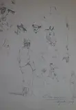 Eleodoro Marenco, Estudio De Caras Y Gauchos, dibujos al lápiz sobre papel
