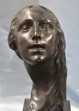 Troiano Troiani, Cabeza De Mujer, escultura de bronce patinado