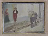 Siesta En Catamarca by Nazareno Orlandi, óleo sobre cartón, offered Aug 2023