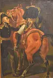 Estudio De Caballos Y Jinetes by Horace Vernet, óleos sobre papel, pegados sobre tela, offered Aug 2023