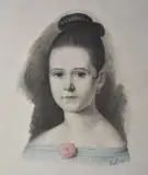 Retrato De Niña by Juan León Pallière, acuarela sobre papel, offered Mar 2023