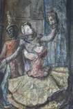 Carnaval by Raul Guillermo Podesta, témpera y tinta sobre papel, offered Mar 2023
