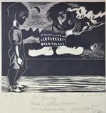 El Cuadro by Leónidas Gambartes, xilografía titulada, offered Nov 2022