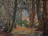 Alejandro Bustillo, El Parque, óleo sobre tela