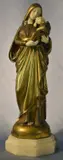 La Virgen Con El Niño by Dominique Alonzo, escultura de bronce dorado, offered Nov 2022