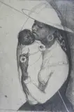 Guillermo Dohme, Joven Norteña Con Bebe, grabado
