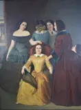 Retrato De Las Señoritas Remedios Y Ana Langdon by Prilidiano Pueyrredón, óleo sobre tela reentelado, offered Nov 2022