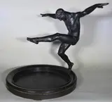 Eugene Desire Piron, Fauno Danzante, escultura de bronce patinado