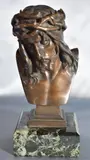 Eugène Marioton, Buste Du Christ, escultura de bronce patinado