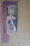 Desnudo Femenino by Julio Martinez Howard, acuarela y tinta, offered Nov 2022