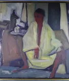 Eduardo Faradje, Meditando, óleo sobre tela