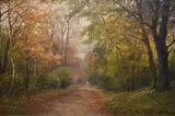 Lauritz Sorensen, Paisaje Boscoso Con Camino, óleo sobre tela