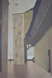 Claudio Gorrochategui, El Zaguan, óleo sobre hardboard