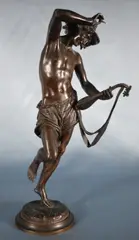Auguste-Joseph Carrier, Joven Musico, escultura de bronce patinado