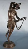 Auguste-Joseph Carrier, Joven Musico, escultura de bronce patinado