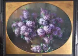 Hortensias by Alfio Paolo Graziani, óleo oval sobre tela, offered Jun 2022