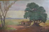 Paisaje Con Rancho Y Ombu by Eduardo Tartaglione, óleo sobre tela, offered Jun 2022