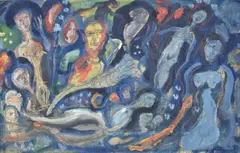 Leopoldo Presas, Figuras, óleo sobre papel de diario