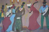Octavio Rojo, Candombe, técnica mixta inicialada OR 004 abajo a la izquierda