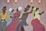 Octavio Rojo, Candombe, técnica mixta inicialada OR 004 abajo a la izquierda