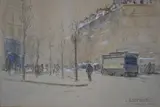 Domingo Viau, Vista De Paris, técnica mixta dedicada y