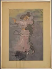 Héctor Basaldúa, Tango, témpera y tinta sobre papel