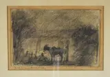 Fogon En Medoza by Luis Adolfo Cordiviola, carbonilla, offered Aug 2022