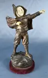Georges Omerth, Jeune Garcon A La Fronde, escultura de bronce