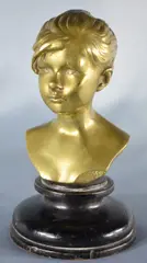 Édouard Houssin, Buste De Louise Demont, escultura de bronce dorado