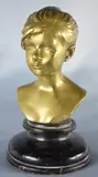 Édouard Houssin, Buste De Louise Demont, escultura de bronce dorado